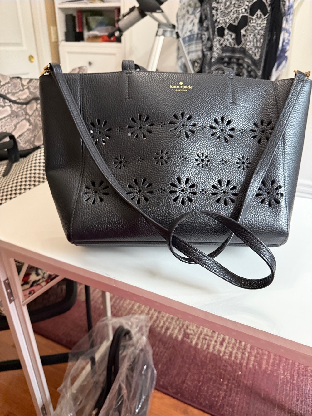 Beautiful Kate Spade perforated tote handles and shoulder strap. NWOt